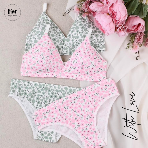 Cotton Bikini Padded Flower Print - Image 3